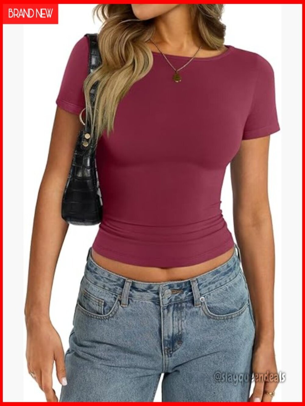 Slim Fit Cotton Crop Top, Boat Neck Tee, Summer Y2K Fashion